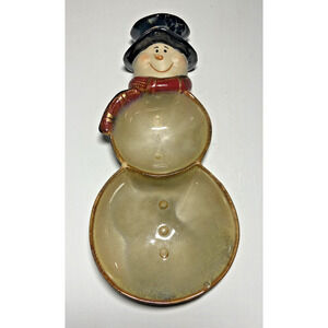 Vintage Tii Collections Christmas Ceramic Snowman Large Candy Dish, 11"H